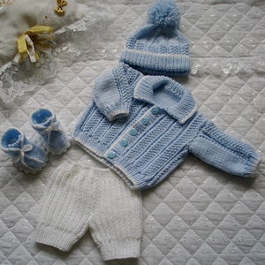 Baby Boys maglia modello Cardigan, 0-3 mesi, bambola Reborn 20-22, download digitale PDF immagine 2