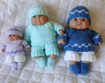 Berenguer knitting pattern, 5-8 inch dolls, jumper, shorts, hat Boots pdf Instant Download UK