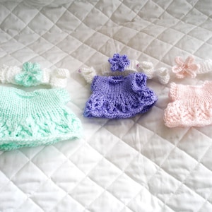 Berenguer Dolls 5-8 inch knitting pattern pram dress sets, pdf Digital Download image 7