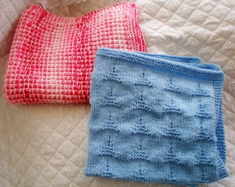 Knitting Pattern Easy Baby Blanket, Doll crib bedding, hand knit stroller Blanket, PDF Digital  Download