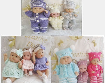 Berenguer Dolls 5-8 inch knitting pattern pram dress sets, pdf Digital Download