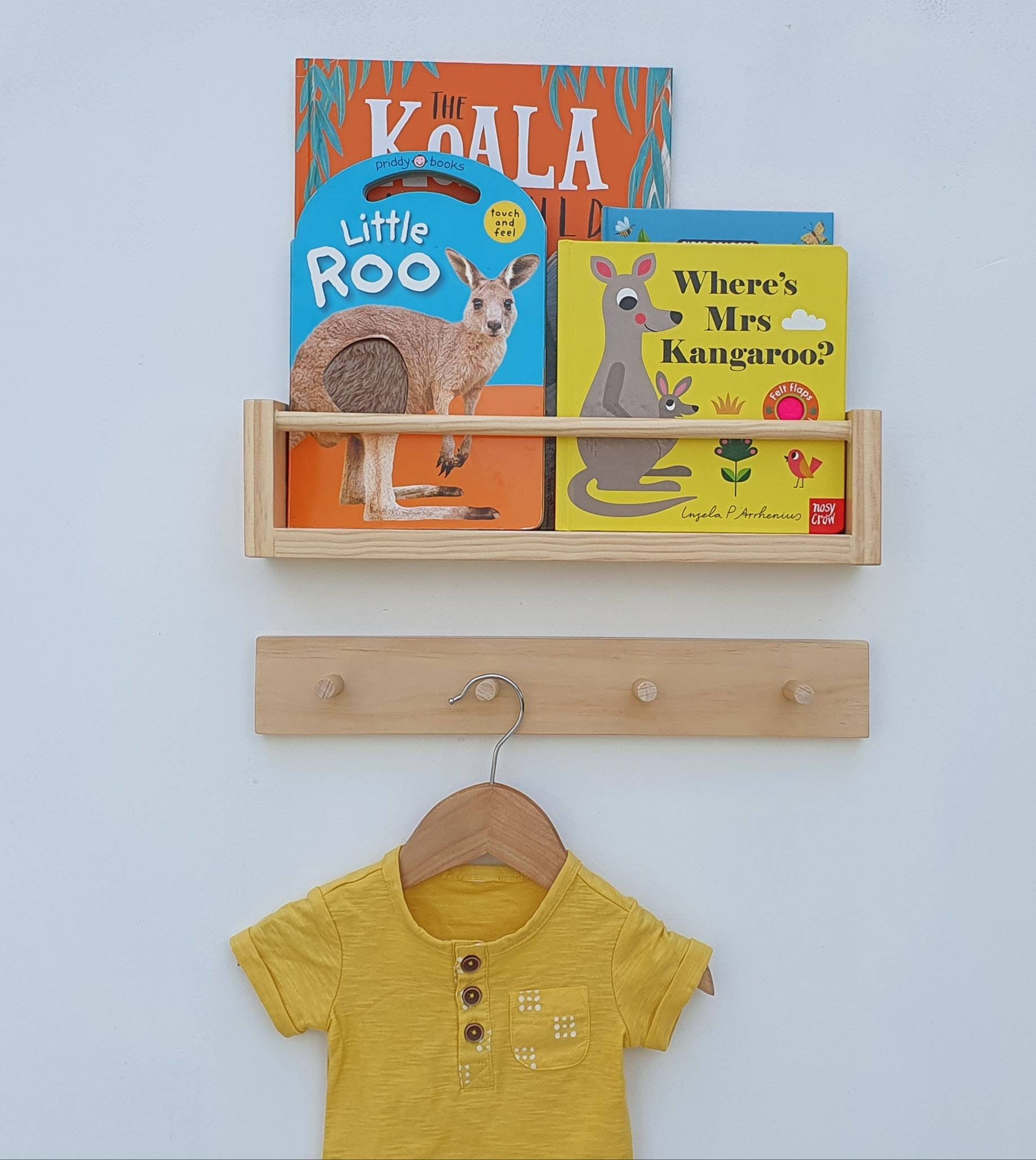 Kids Bookshelf Peg Rail Wood Nursery Shelf Floating Etsy Australia