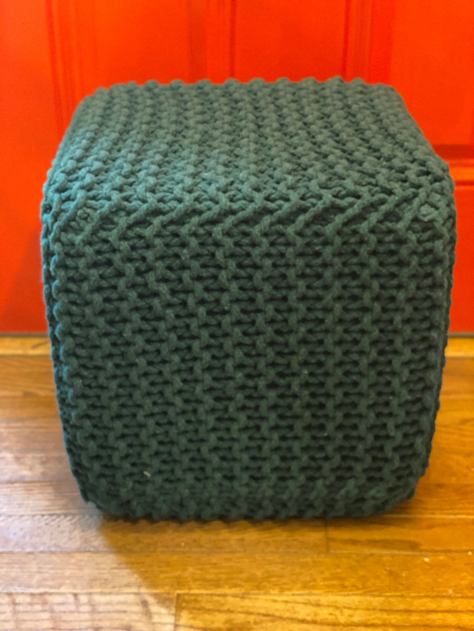 Square Ottoman Knitted Ottoman Hand Knit Pouf Crochet Pouf Etsy