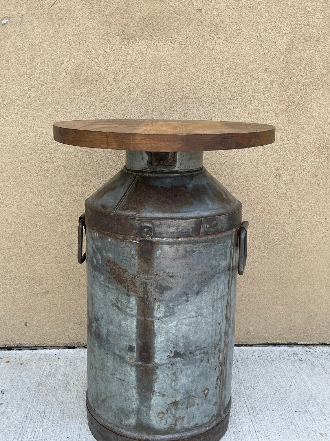 Milk Can Side Table Living Room Table Antique Side Table Etsy