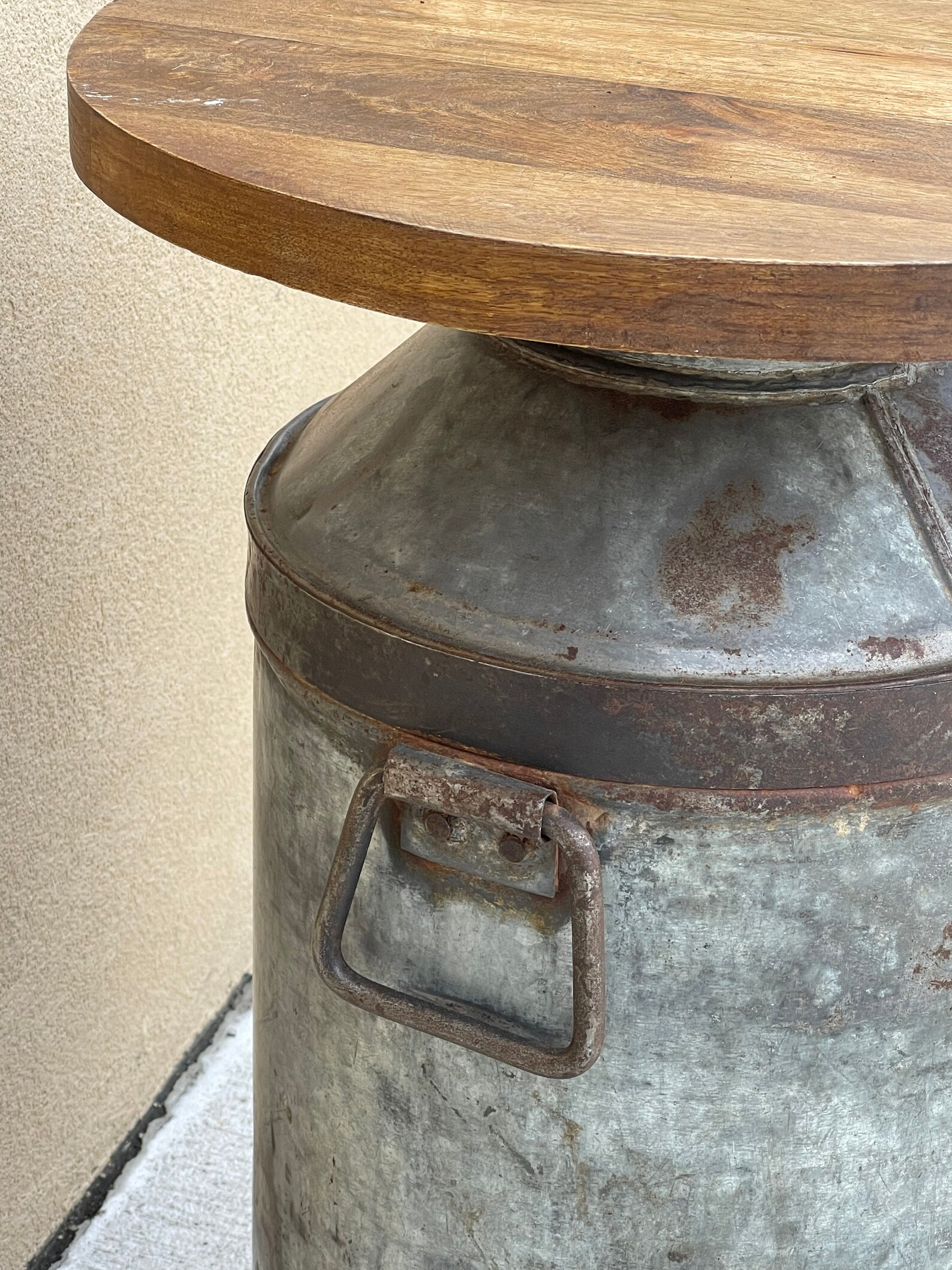 Milk Can Side Table Living Room Table Antique Side Table Etsy