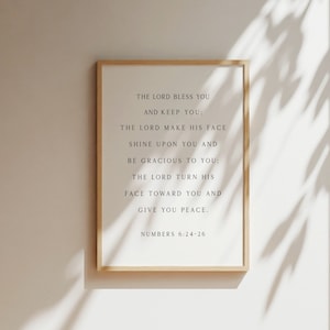 The Lord Bless You and Keep You - Numbers 6:24-26, Bible Verse Wall Art, Scripture Prints, Christian Wall Art, Christian Gifts, Minimal Art