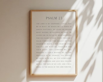 The Lord is My Shepherd Psalm 23, Bible Verse Wall Art, Scripture Prints, Christian Wall Art, Christian Art Gifts, Minimal Christian Art