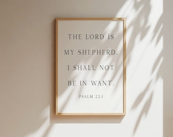 The Lord is My Shepherd - Psalm 23:1, Large Size Print Christian Wall Art, Bible Verse Wall Art, Christian Wall Decor Artwork, Gift