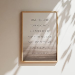 Love the Lord Your God - Deut 6:5, Landscape Bible Verse Wall Art, Christian Wall Art, Scripture Print, Christian Artworks Wall Decor