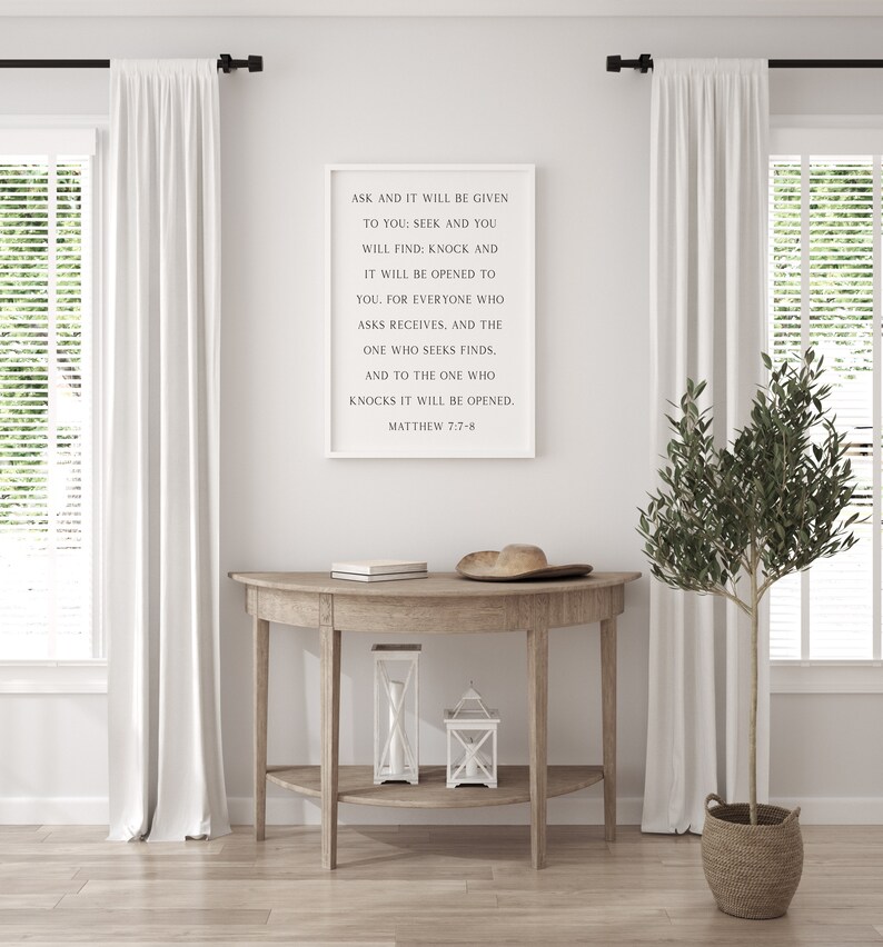 Ask Seek Knock - Matthew 7:7-8, Bible Verse Wall Art, Christian Wall Art, Scripture Art Print, Christian Artworks, Christian Gifts Bild 3