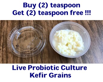 Buy 2 Get 2 Free and Buy 1 Get 1 Free 1 Teaspoon Whole Milk Kefir Grains Live Healthy - SHIPPING with Tracking