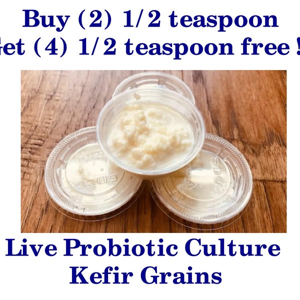 Buy 2 Get 4 free and Buy 1 Get 1 Free, each (1) = 1/2 teaspoon, Whole Milk Kefir Grains Live Healthy Probiotic SHIPPING with Tracking
