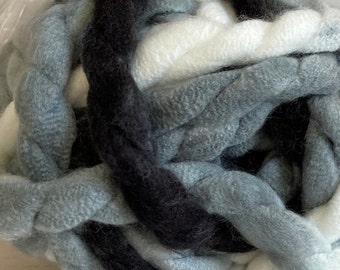 Chunky Black, White, and Grey Acrylic Yarn, Jumbo Size