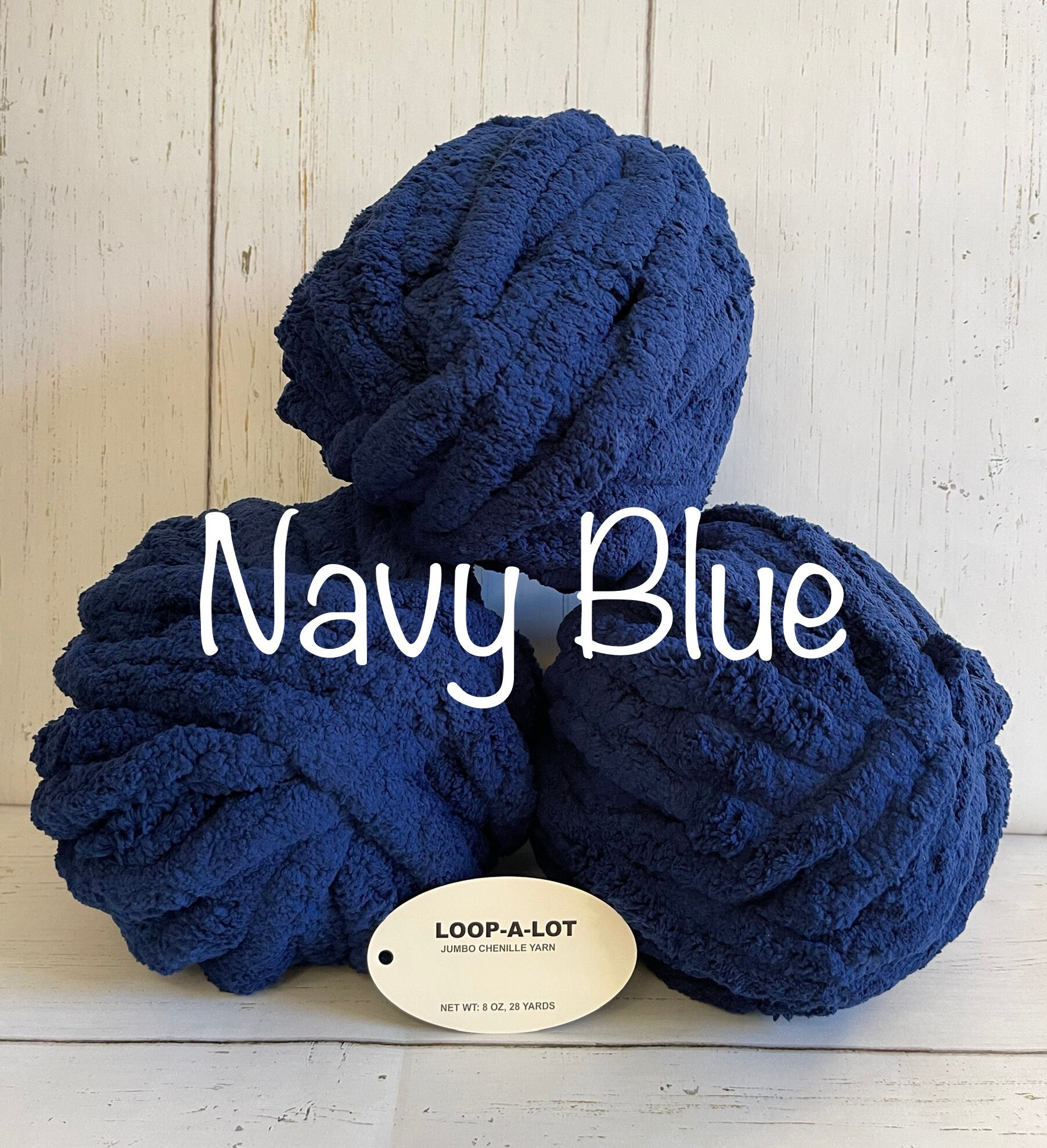 Lot 10x Anny Blatt BERMUDES - Flat Eyelash Novelty Yarn, Navy Marine Blue