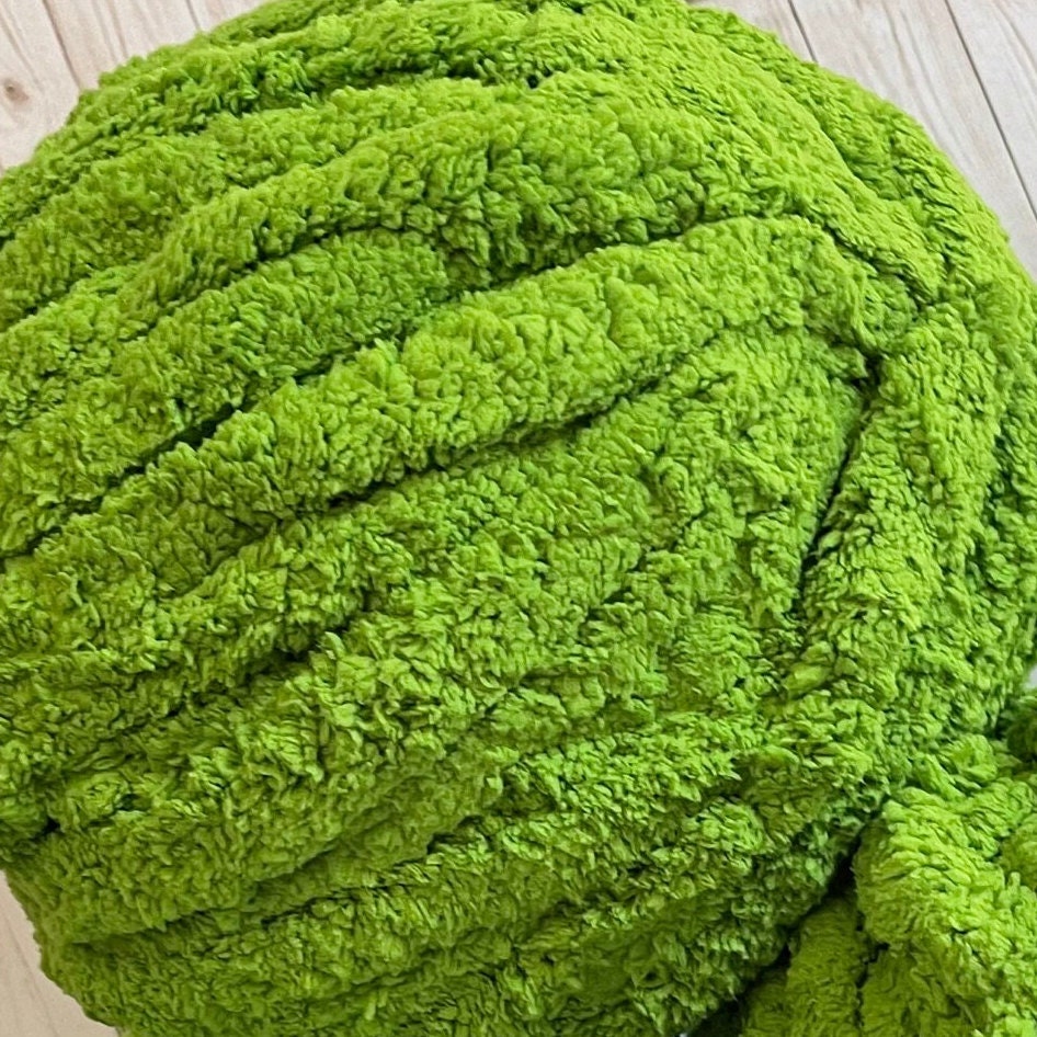 JUMBO Chenille Yarn NEW COLOR Lime Loopalot 8oz/226.8g Etsy