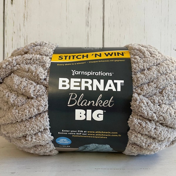 MUSHROOM ~ Bernat Blanket BIG  Yarn,  10.5 oz /300 g, 32 yards/29m, jumbo size 7