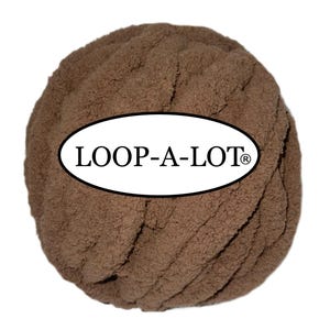 Brown Chenille Yarn, Loop-a-Lot Chunky Knit, Polyester, Super Bulky 7~ Free Shipping Available ~