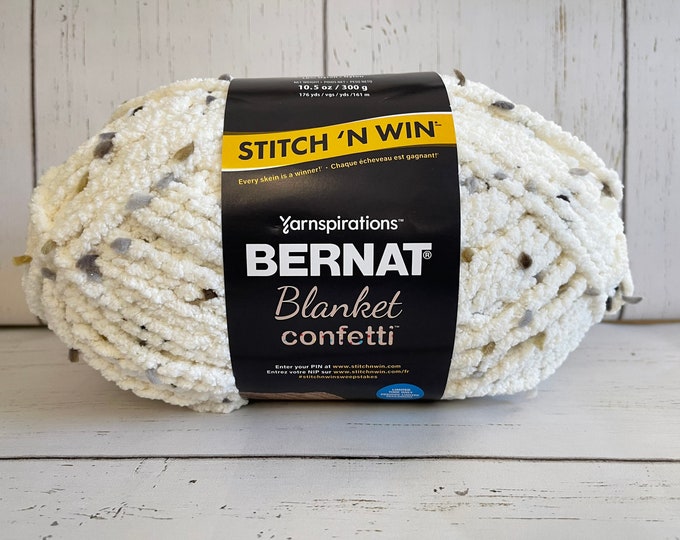 BERNAT BLANKET CONFETTI Yarn Cream Confetti 10.5oz/300g, 220 Yards/201m