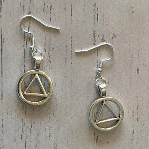 Earrings ~ Sobriety Gift ~ Recovery Gift ~ Silver~ Free Shipping Available ~