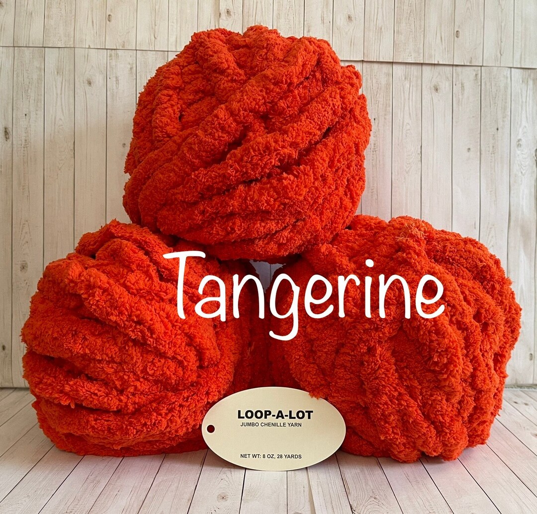 JUMBO Chenille Yarn NEW COLOR Tangerine Loopalot Etsy