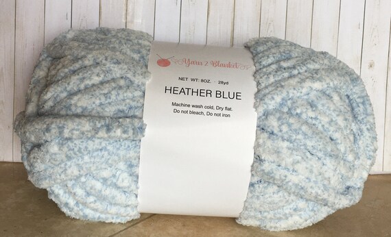 CHENILLE CHUNKY YARN , Bulk Rates ,heather Blue 8oz/226.8g, 28y, Polyester,  Super Bulky 7 