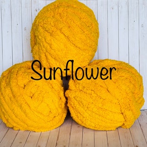 JUMBO Chenille Yarn, NEW COLOR ~ Sunflower ~ Loop-A-Lot 8oz/226.8g, 28y, Polyester, Super Bulky 7 -Low Shipping rates with combined shipping