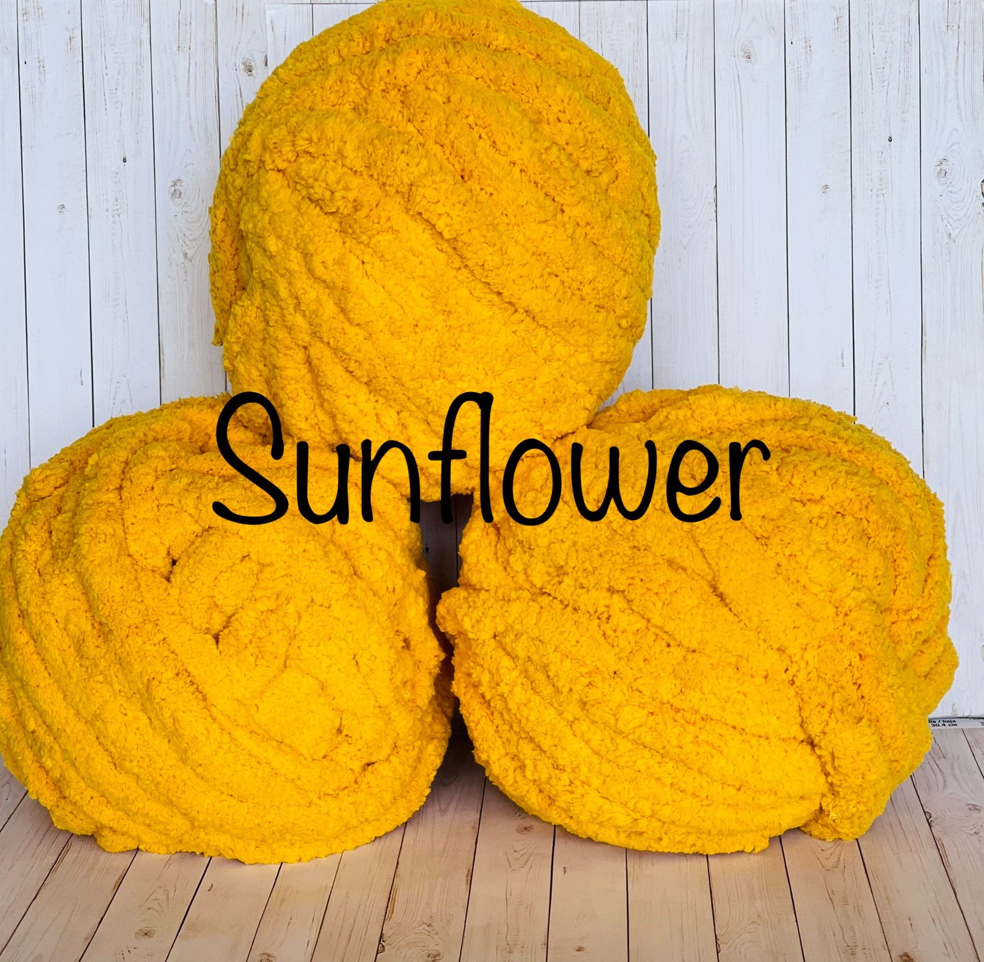 Yellow chunky chenille yarn hot sale