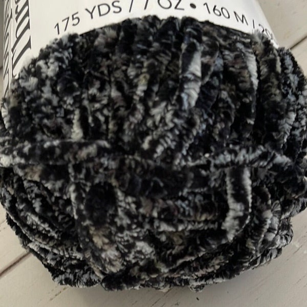 BLACK TWEED ~ Chenille Home Slim Yarn ~