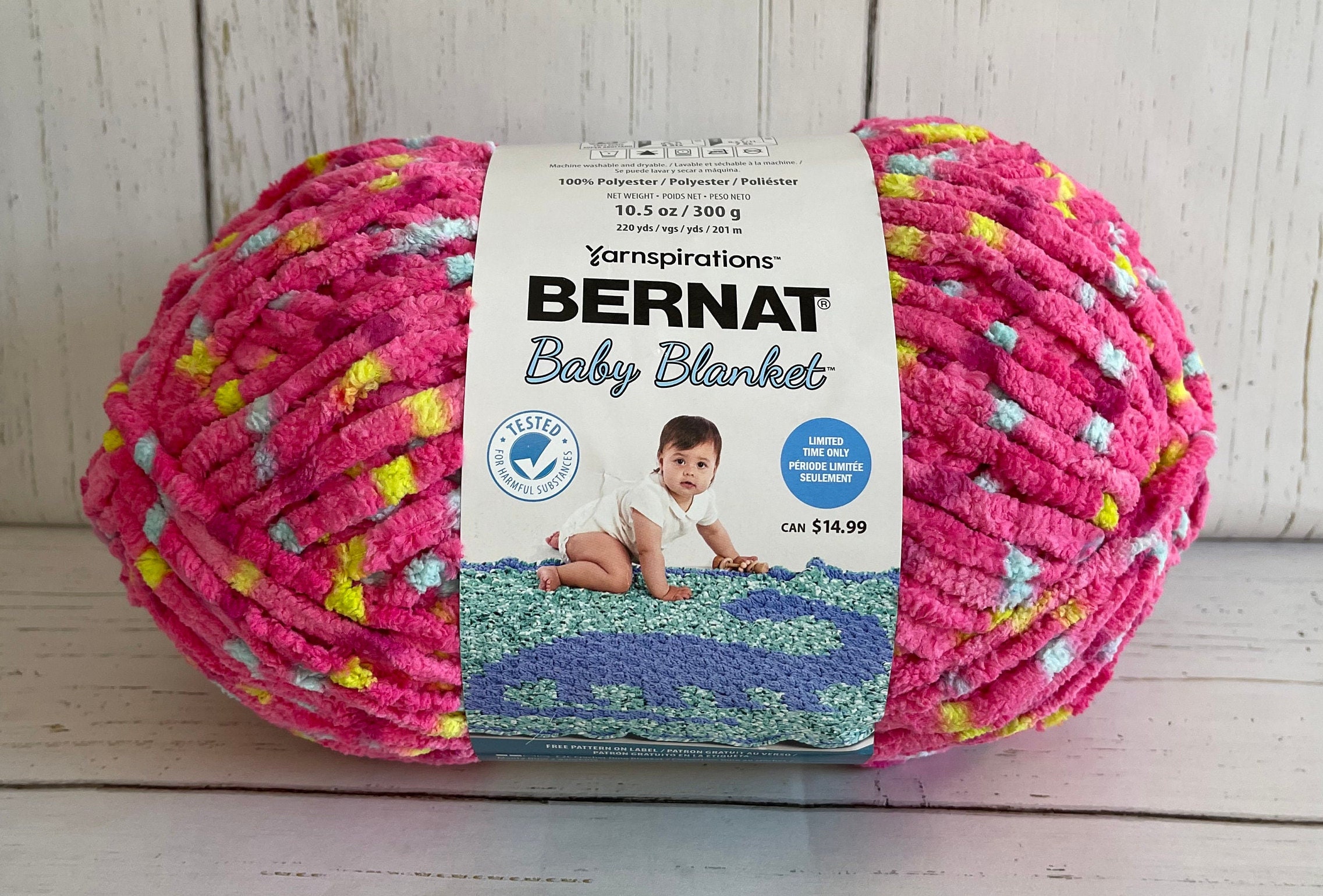 Bernat Blanket Yarn Purple Plum Yarnspirations perfect pink dot