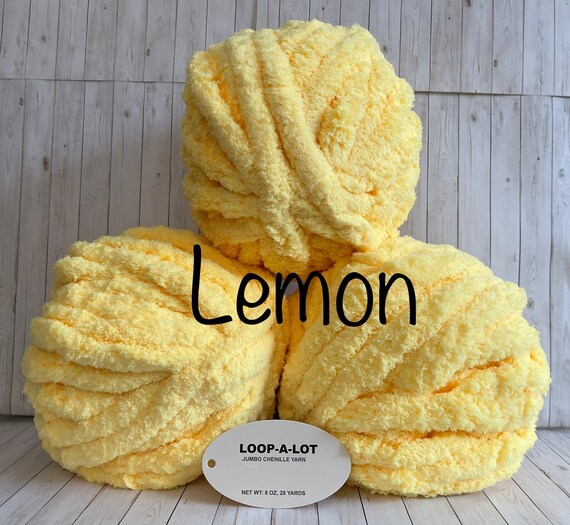 JUMBO Chenille Yarn NEW COLOR Lemon Loopalot Etsy