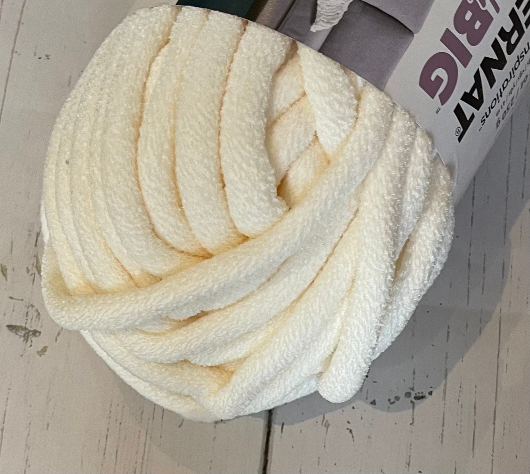 Bernat Blanket Yarn Big 10.5 oz Skein in Vintage White (Cream) No Dye Lot