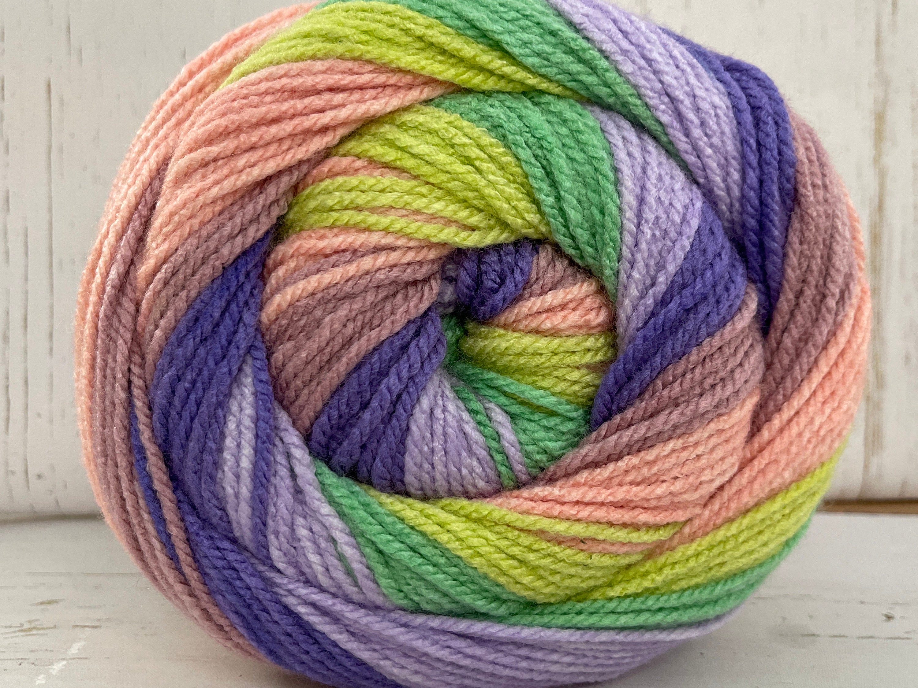 Caron Cinnamon Swirl Cakes Colour Is Lilac and Lime