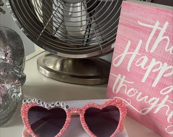 Customized Bride Heart Rhinestone Sunglasses, Bride To Be Sunglasses, Pearl Sunglasses Bride, Groom Bridal Sunglasses Wedding, Bridal Shower