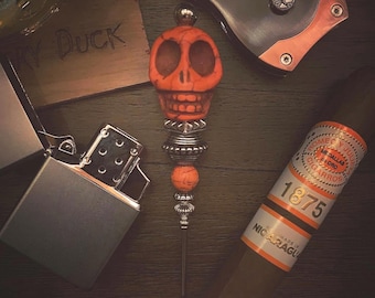 Día de los Muertos (Orange) - The Angry Duck Stogie Stick (Cigar Pick, Cigar Nubber)