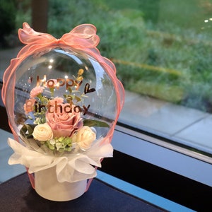 Mini Flower Balloon, Flower in Balloon, Custom Gift, Bobo Balloon, Favors,  Balloon Gift, Silk Flower Gift, Graduation Gift, Welcome Home 