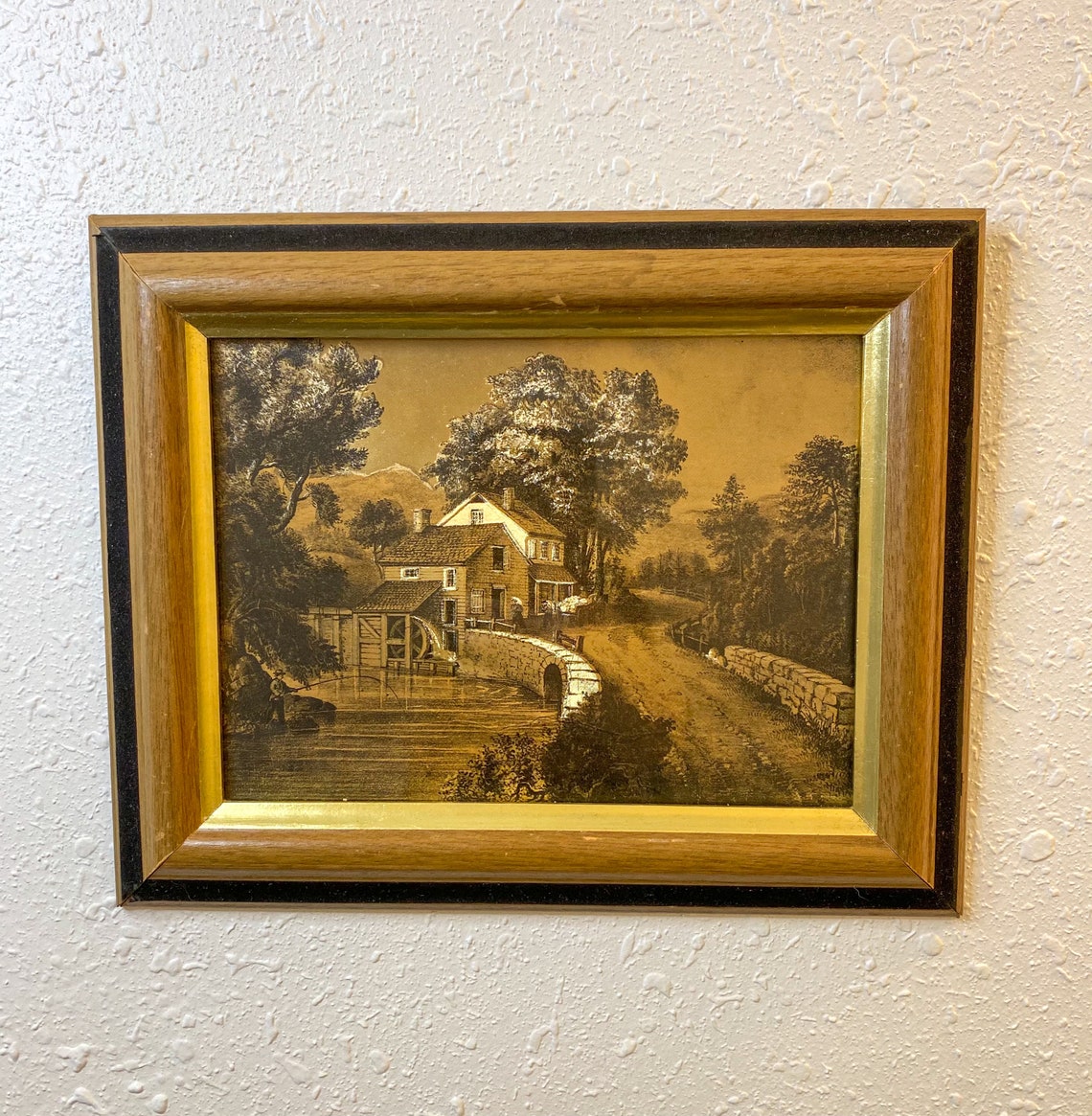 Vintage Gold Etching Set of Two Deux gravures dor art Etsy