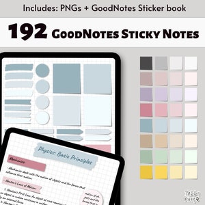 GOODNOTES Sticky Notes Digital Stickers bundle pack, PNG, GoodNotes, Notability, Noteshelf, Xodo, iPad OneNote, student