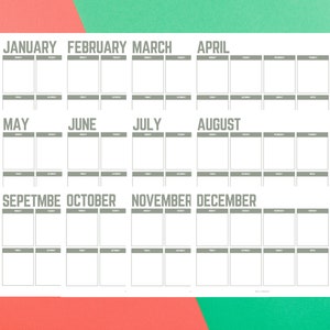 Printable Monthly Planner | Instant Download | Digital Print Download | Colors | Classic ...
