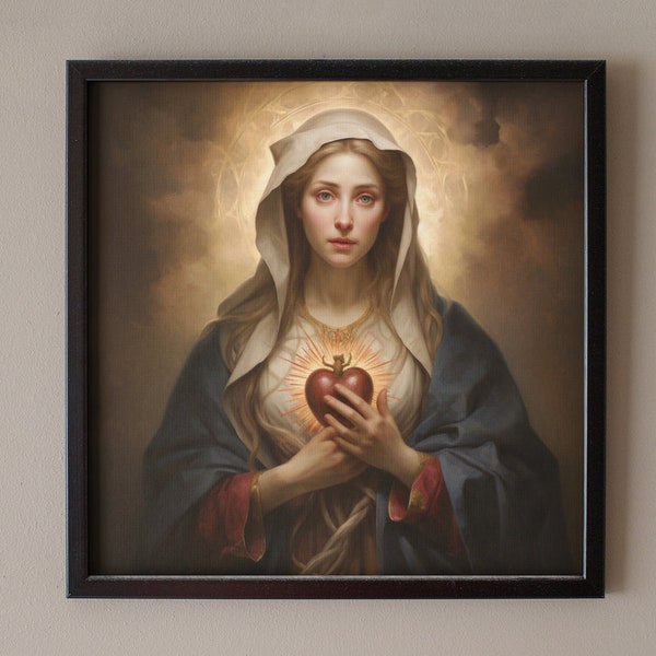 Immaculate Heart of Mary | Mary Watercolor | Holy Mary | Mary Painting | Mary Art Print | Catholic Art