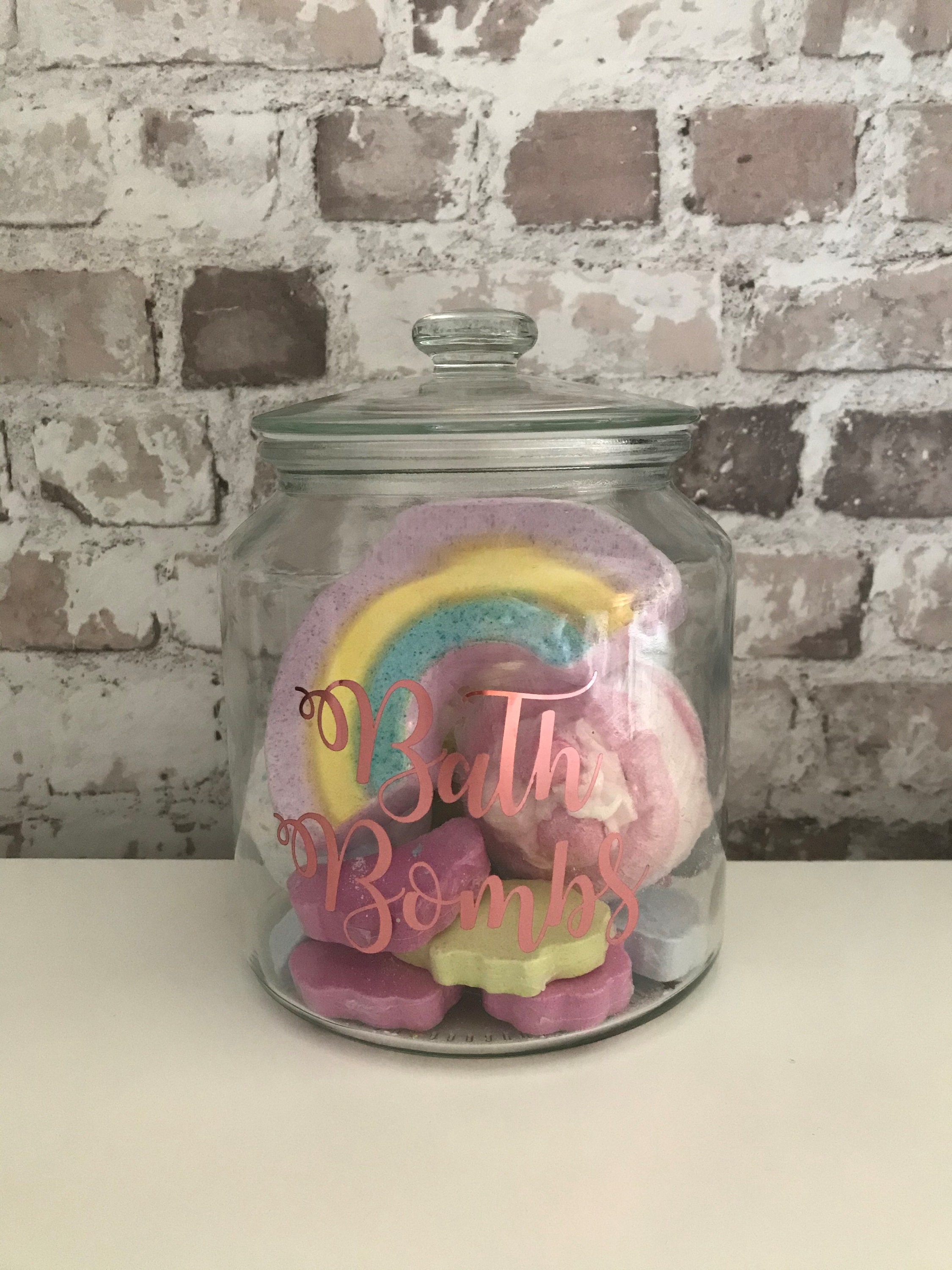 Personalised Bath Bomb Storage Glass Jar Personalised Etsy