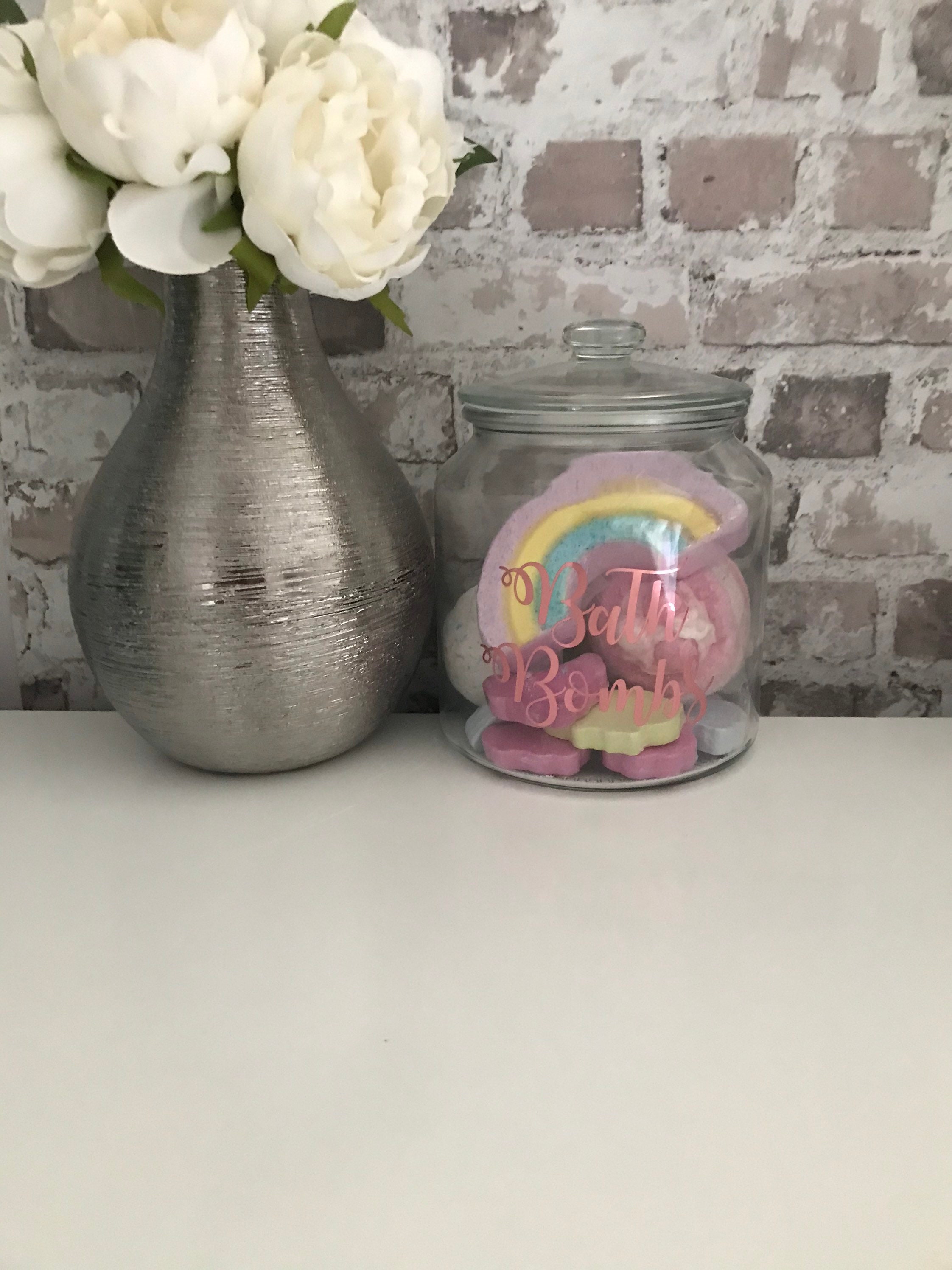 Personalised Bath Bomb Storage Glass Jar Personalised Etsy
