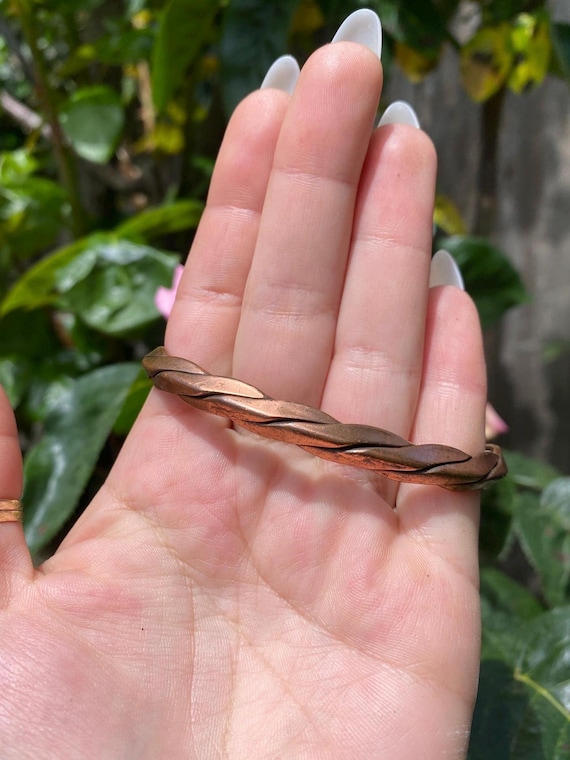 Vintage Solid Twisted copper Native American sout… - image 4