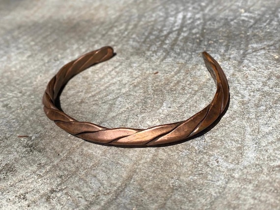 Vintage Solid Twisted copper Native American sout… - image 1