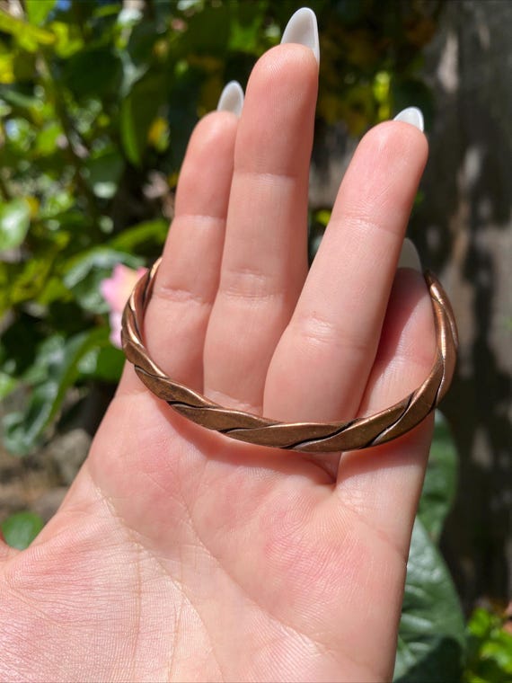 Vintage Solid Twisted copper Native American sout… - image 10