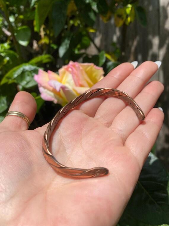 Vintage Solid Twisted copper Native American sout… - image 7