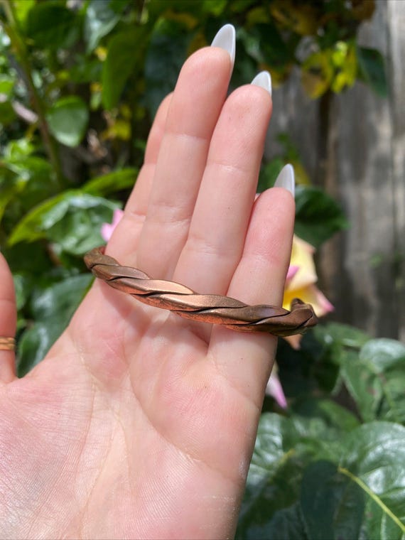 Vintage Solid Twisted copper Native American sout… - image 5