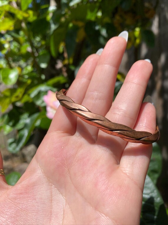 Vintage Solid Twisted copper Native American sout… - image 9