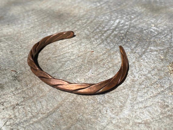 Vintage Solid Twisted copper Native American sout… - image 2