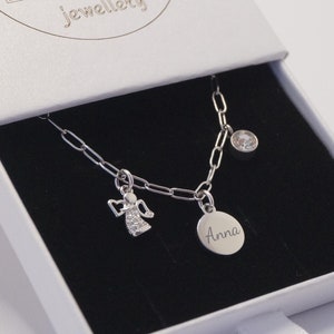 personalized stainless steel bracelet with engraving plate and birthstone, name bracelet engraved with birth flower