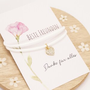 Herz Armband, Freundschaftsarmband mit Karte, Armband für beste Freundin, Geschenk Herzensfreundin